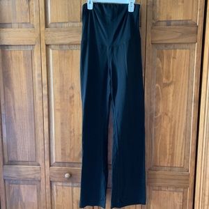 Cross back style maternity black work pants.